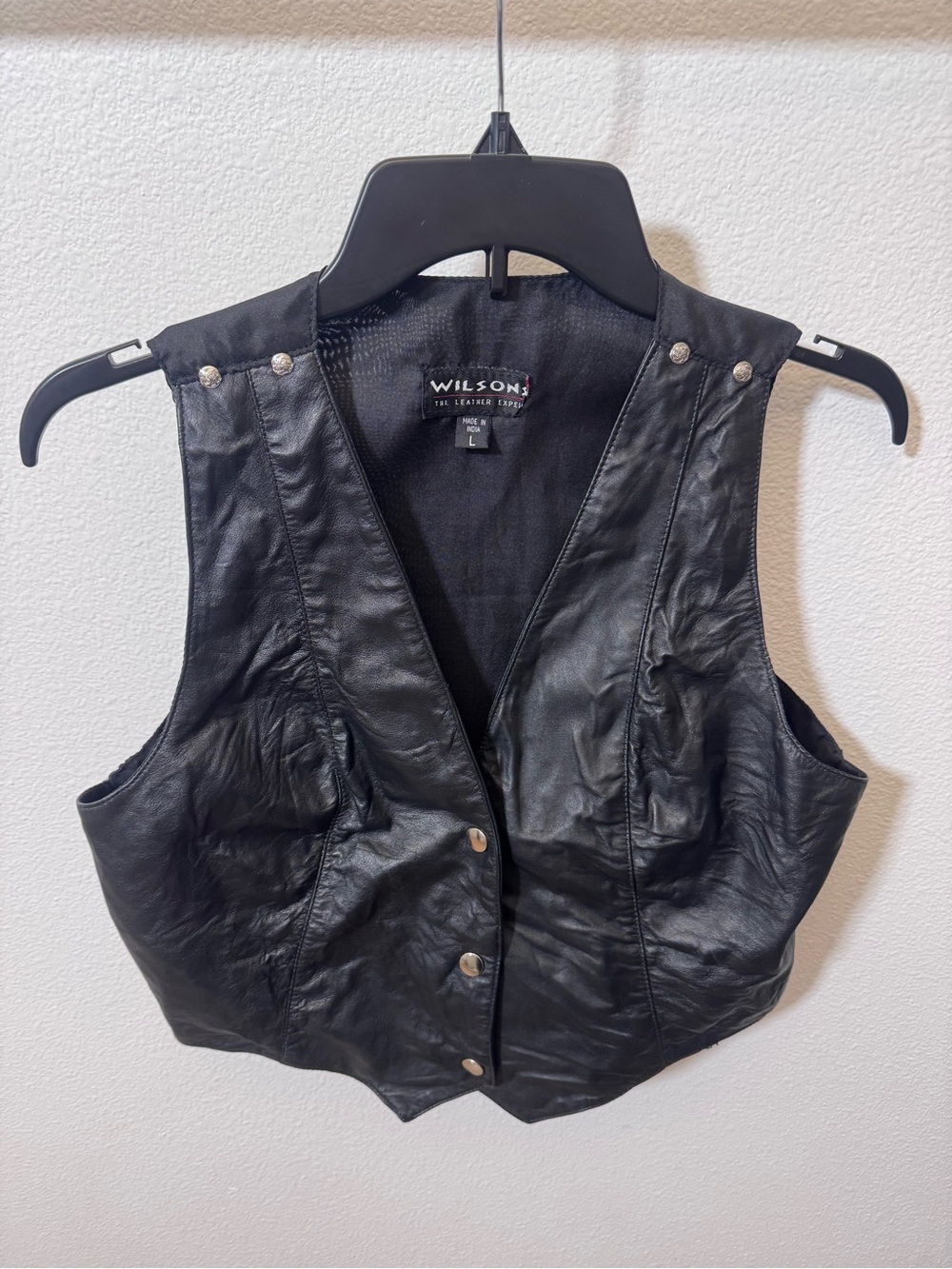 Wilson Black Leather Vest - large - original leather